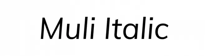 Muli Italic  नि: शुल्क फ़ॉन्ट्स डाउनलोड