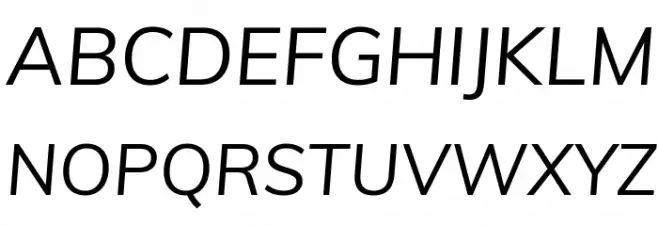 Muli Italic फ़ॉन्ट अपरकेस