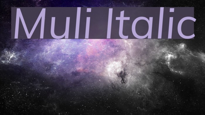 Muli Italic Font examples