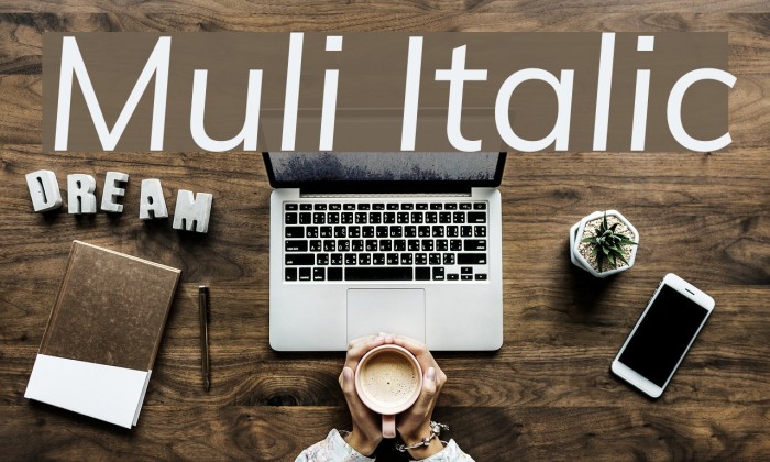 Muli Italic Font examples