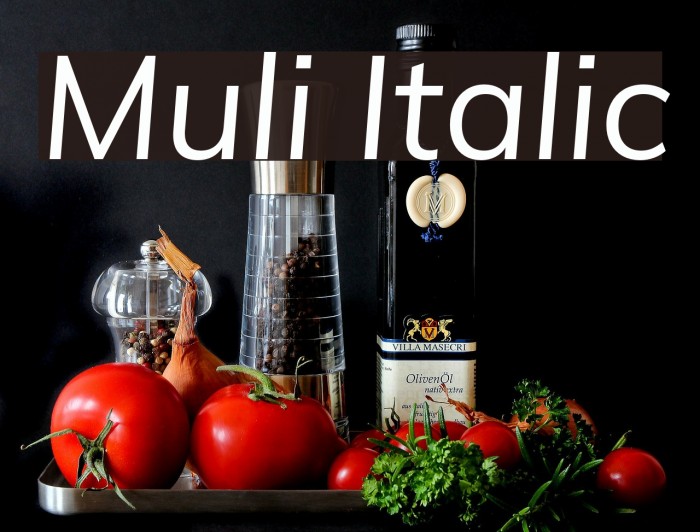 Muli Italic Font examples