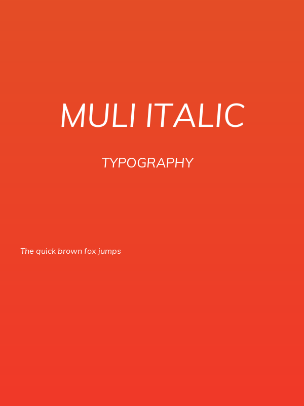 Muli Italic Poster