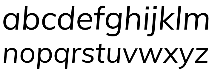Muli Italic Font LOWERCASE