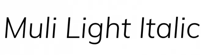 Muli Light Italic  नि: शुल्क फ़ॉन्ट्स डाउनलोड