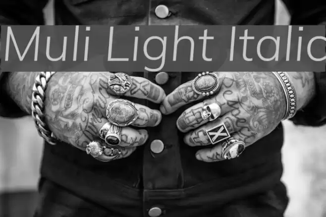 Muli Light Italic Font examples