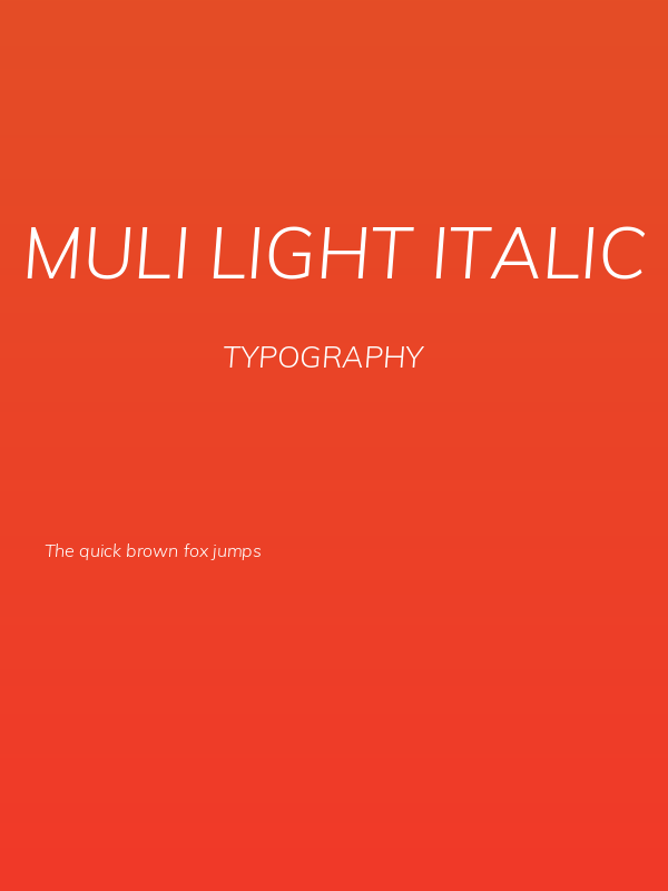 Muli Light Italic Poster