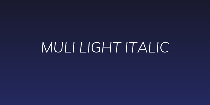 Muli Light Italic Social Header