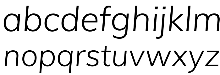 Muli Light Italic Font LOWERCASE