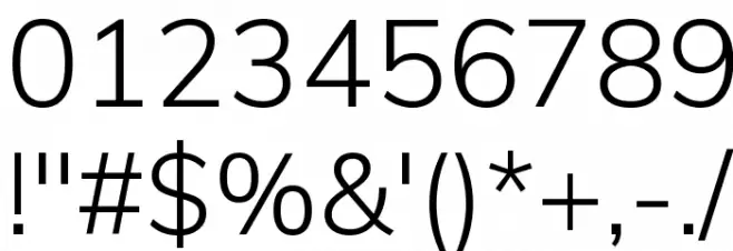 Muli Light Font OTHER CHARS