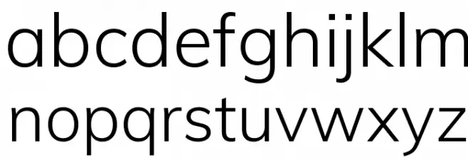 Muli Light Font LOWERCASE