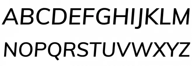 Muli SemiBold Italic फ़ॉन्ट अपरकेस