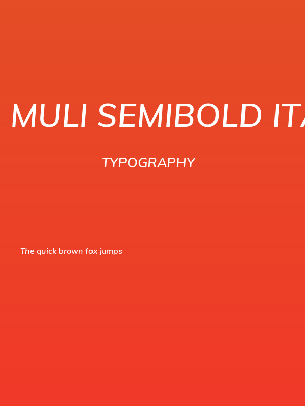 Muli SemiBold Italic Poster