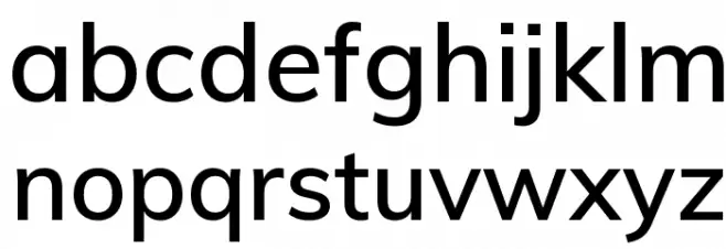 Muli SemiBold Schriftart Kleinbuchstaben