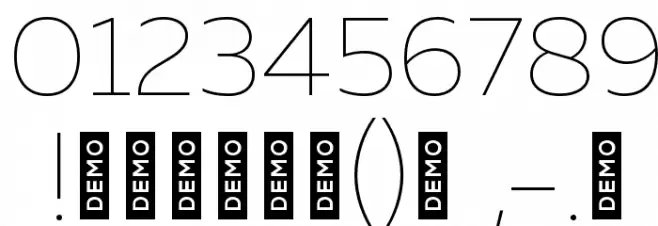 Muller Thin DEMO Font OTHER CHARS