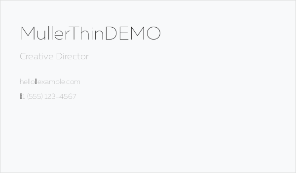 MullerThinDEMO Business Card