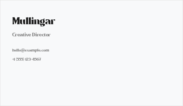 Mullingar Business Card