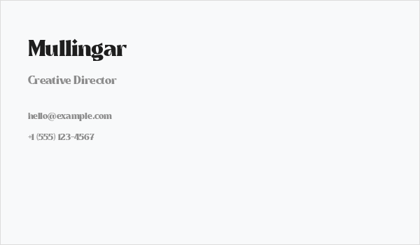 Mullingar Business Card