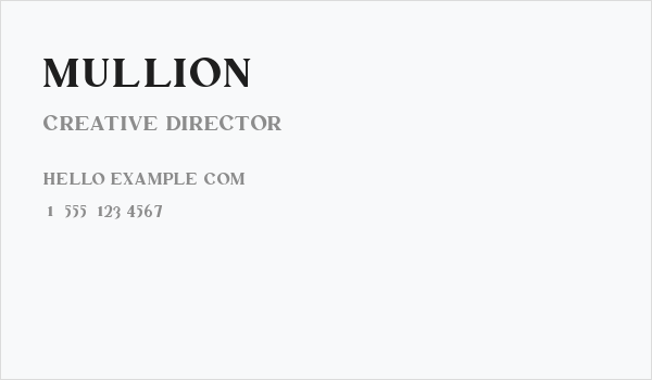 Mullion Business Card