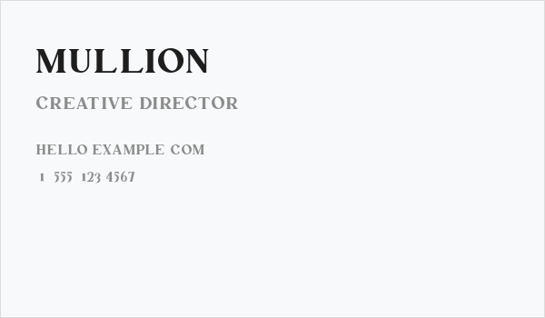 Mullion Business Card