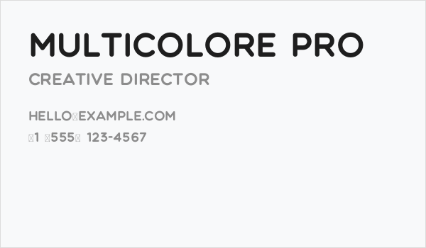 Multicolore Pro Business Card