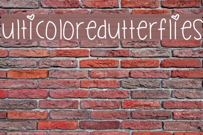 MulticoloredButterflies Font examples