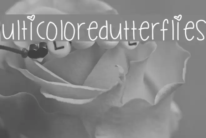 MulticoloredButterflies Font examples