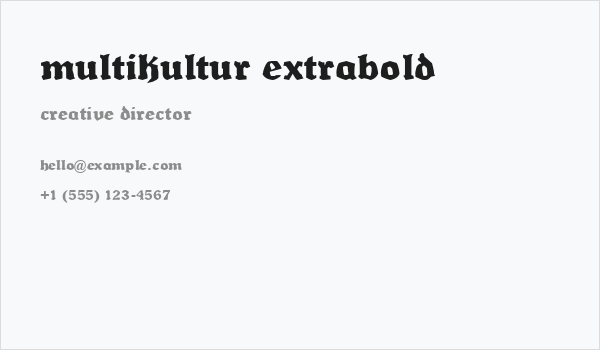 Multikultur ExtraBold Business Card