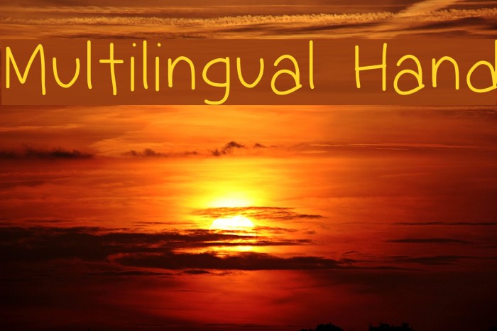 Multilingual Hand Font examples