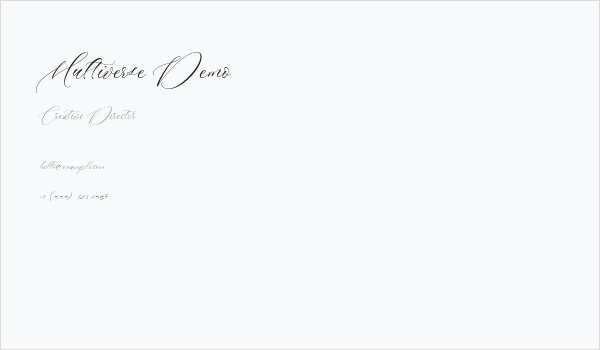 Multiverse Demo Business Card