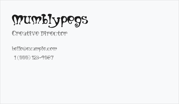 Mumblypegs Business Card