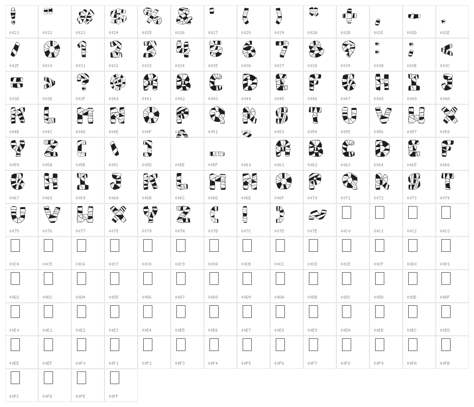 Mummy Halloween Bold Italic Character Map