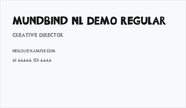 Mundbind NL DEMO Regular Business Card