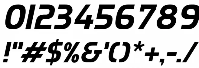 Munistic Italic Font OTHER CHARS