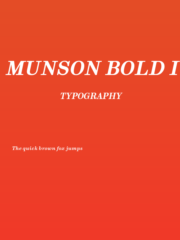 Munson Bold Italic Poster