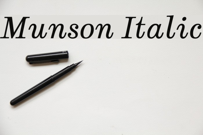 Munson Italic Font examples