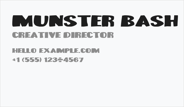 Munster Bash Business Card