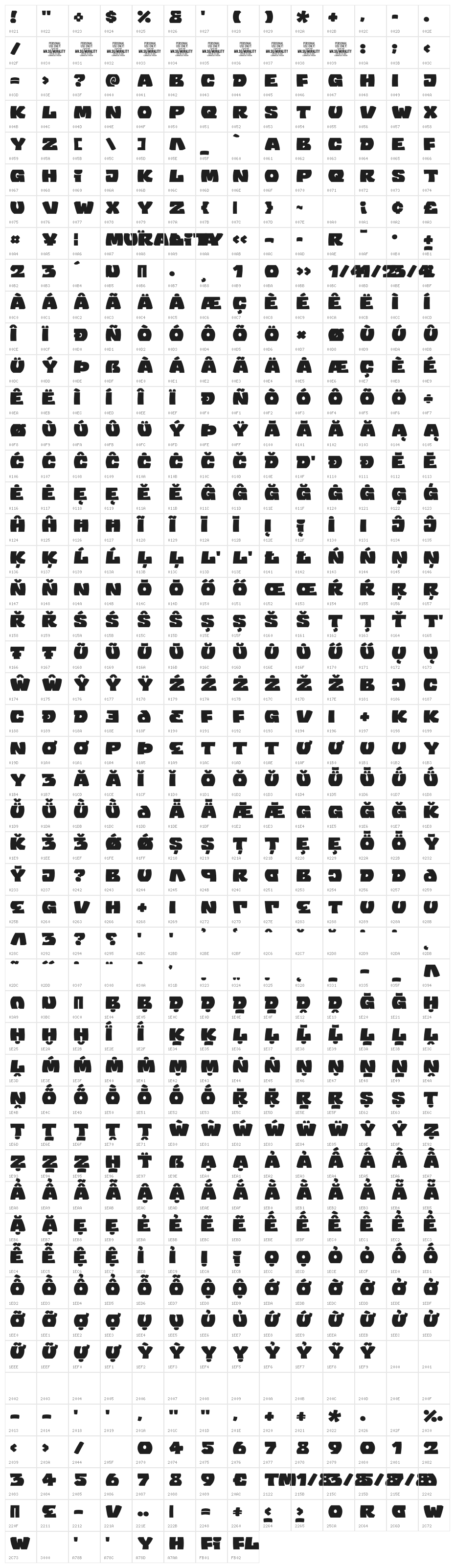 Murality PERSONAL USE ONLY Black Character Map