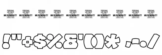 Murality PERSONAL USE ONLY Outline Font OTHER CHARS