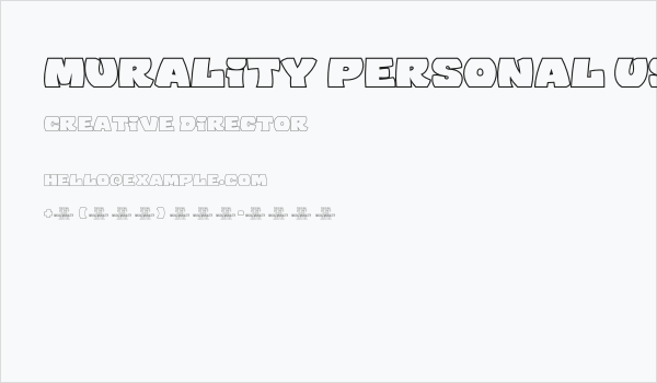 Murality PERSONAL USE ONLY Outline Business Card