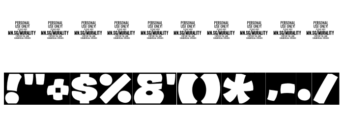 Murality PERSONAL USE ONLY Regular Font OTHER CHARS