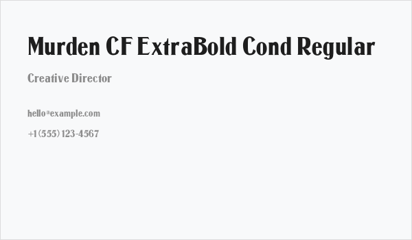 Murden CF ExtraBold Cond Regular Business Card