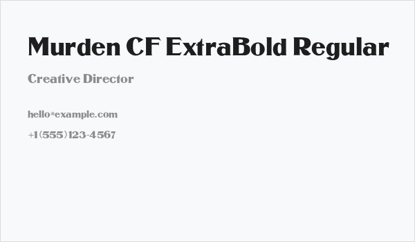 Murden CF ExtraBold Regular Business Card