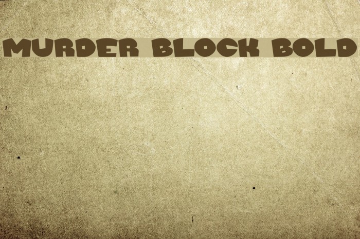 Murder Block Bold Font examples