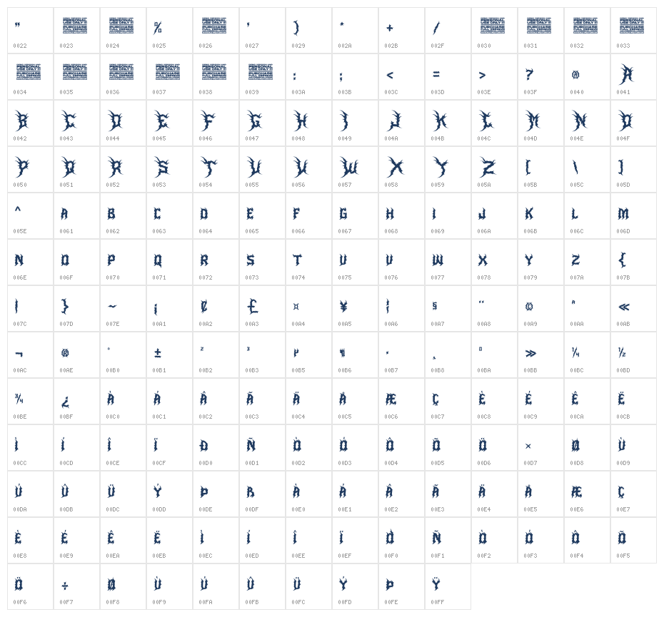 Murder Brack Character Map