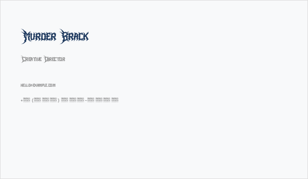 Murder Brack Business Card