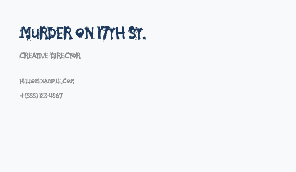 Murder on 17th St. Business Card