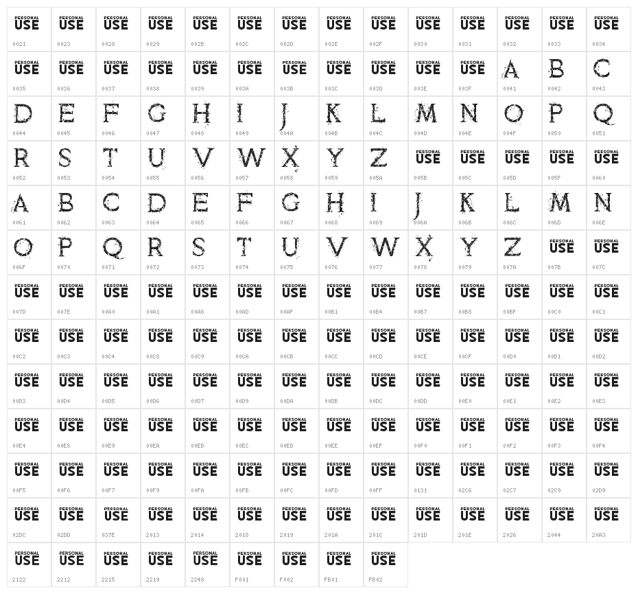 Murderess Grunge Character Map