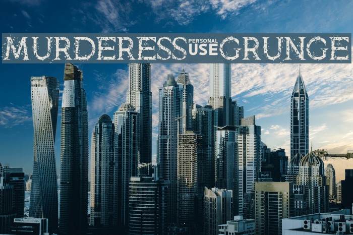 Murderess Grunge Font examples