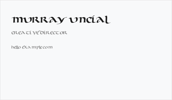 Murray Uncial Business Card