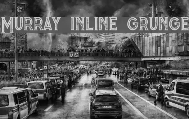 Murray inline grunge Font examples